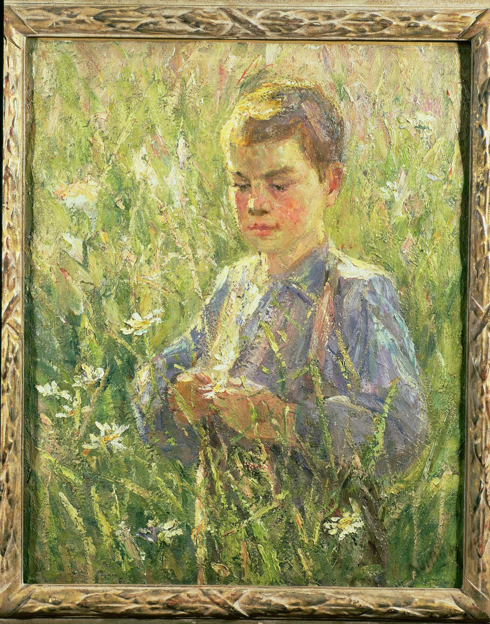 Jongen in de weide door A. de Barsy