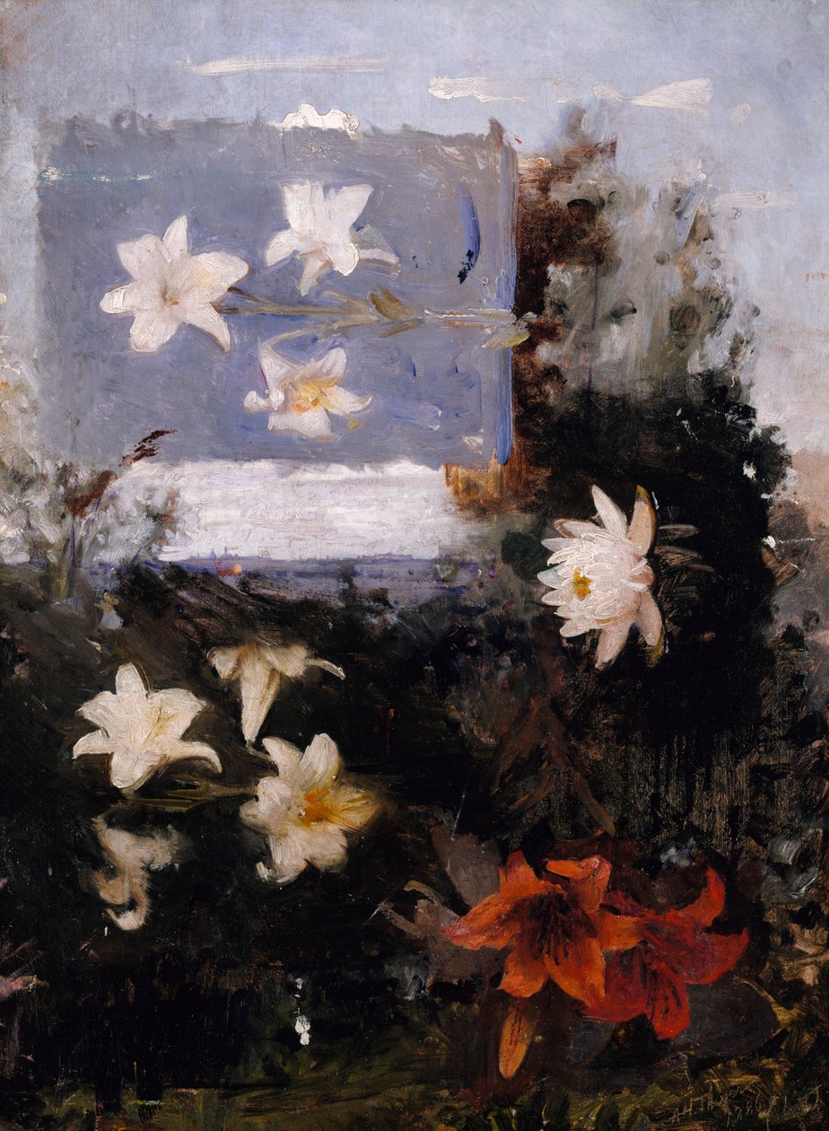 Bloemenstudies, ca. 1886 door Abbott Handerson Thayer