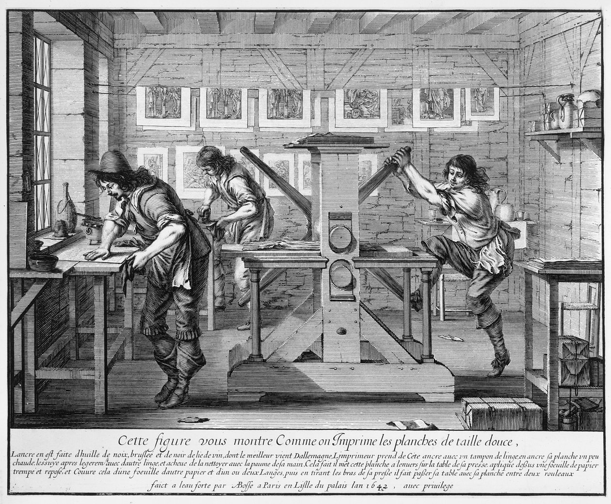 Franse drukpers, 1642 door Abraham Bosse