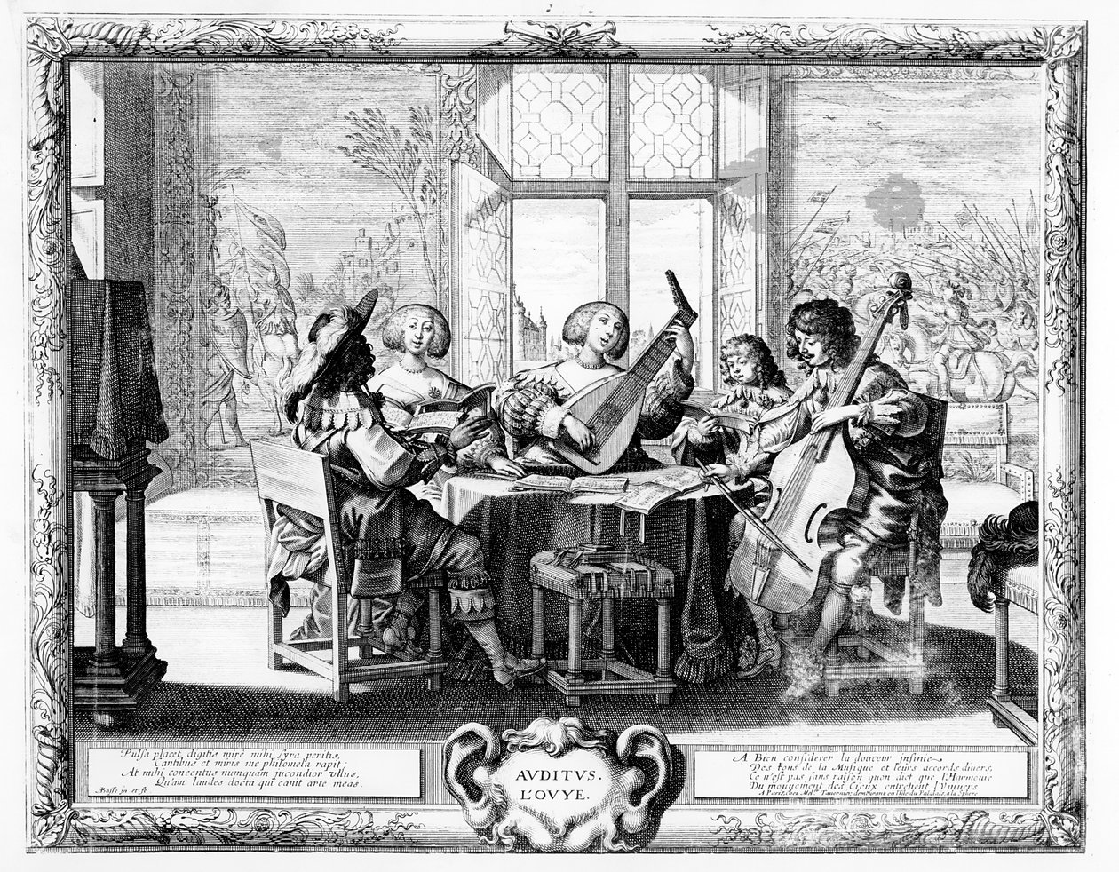 Het Muziekensemble met een Luit door Abraham Bosse