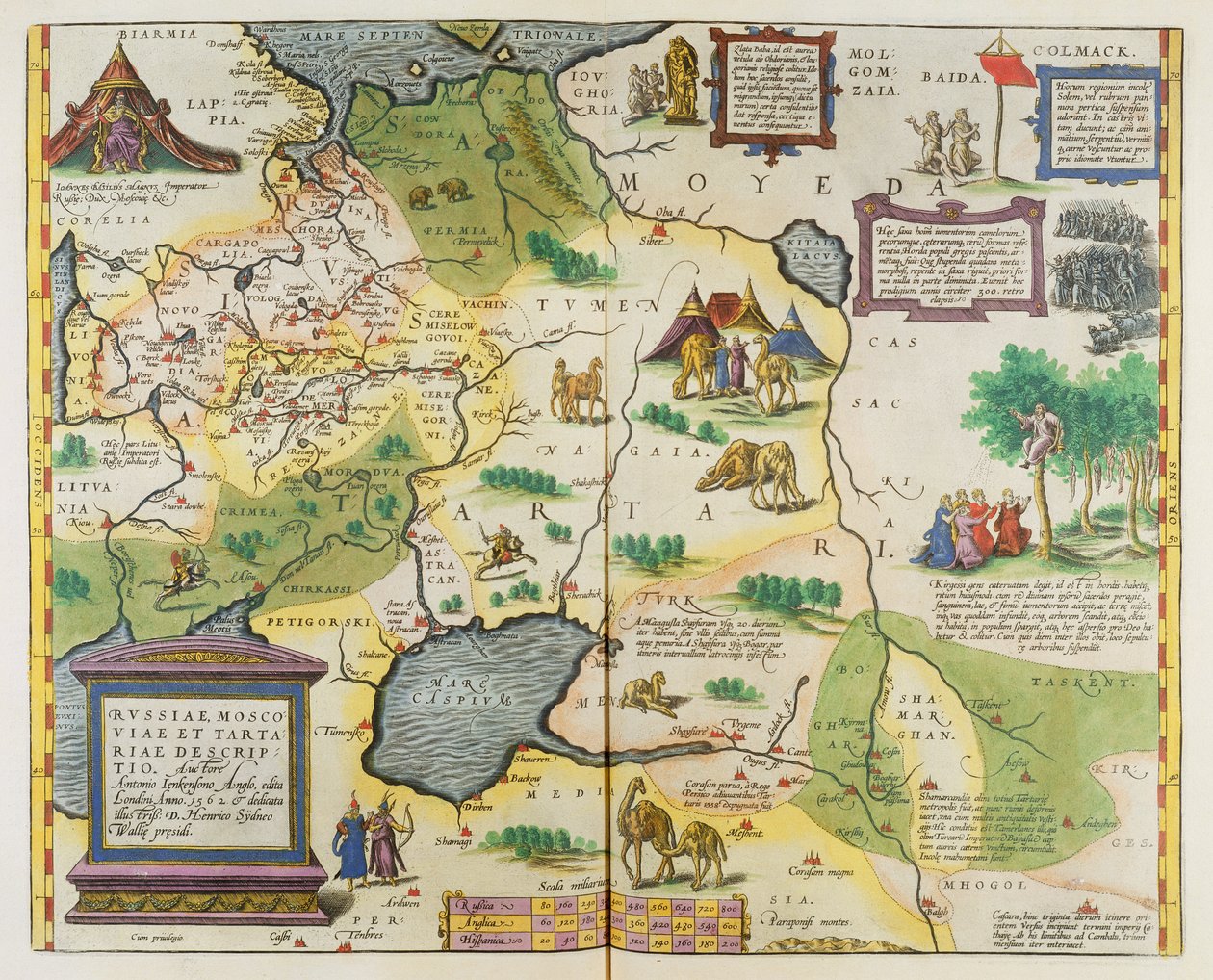 Kaart van het Russische Rijk, 1588 door Abraham Ortelius