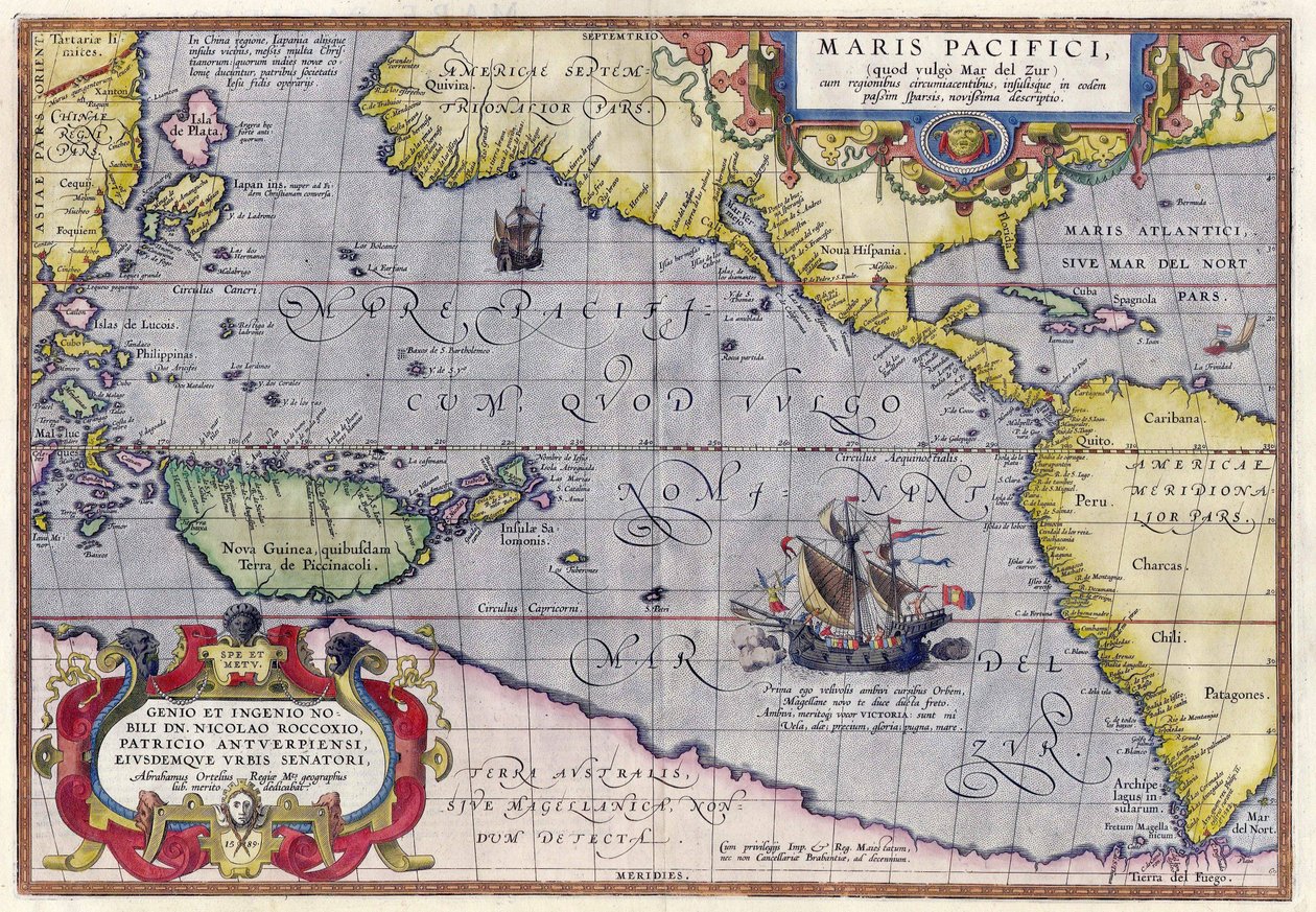 Maris Pacifici door Abraham Ortelius