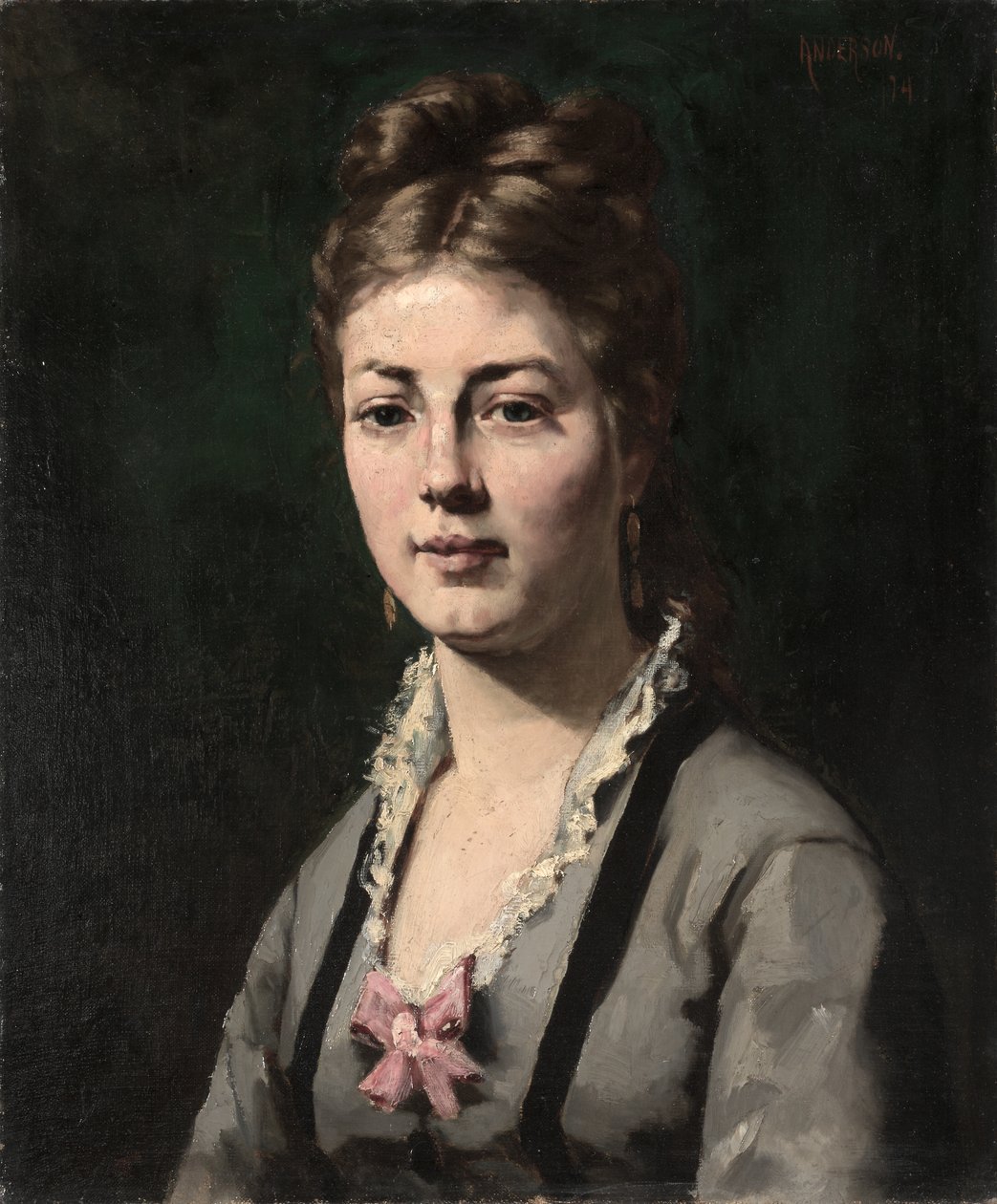 Portret van een vrouw door Abraham Archibald Anderson