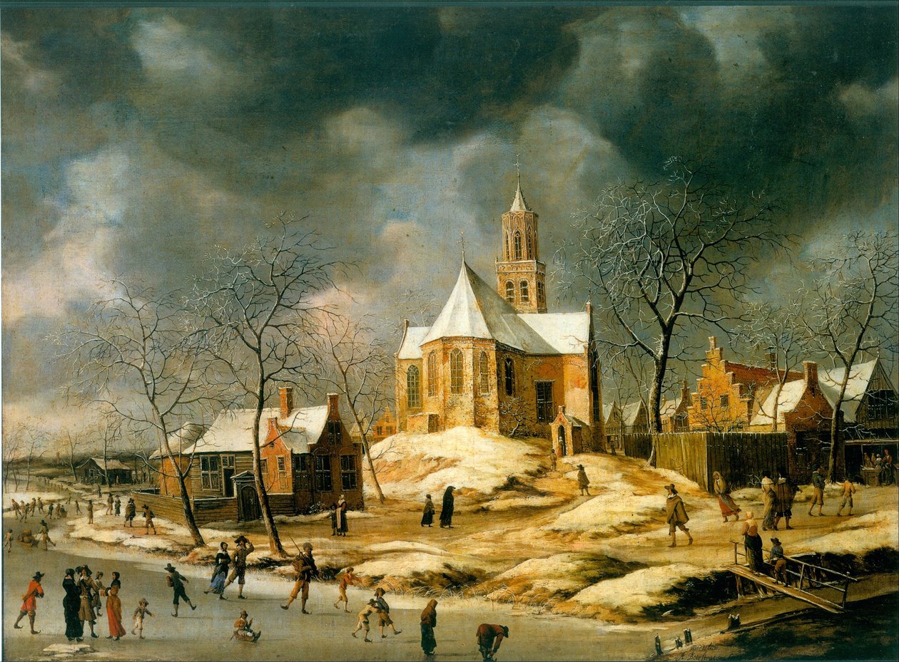 Het dorp Midlum door Abraham Beerstraaten