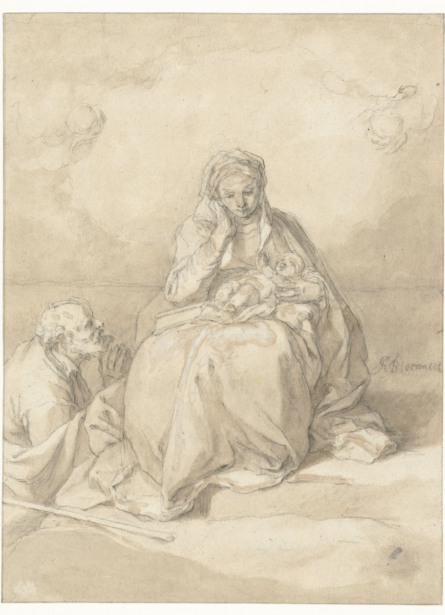 De heilige Familie door Abraham Bloemaert