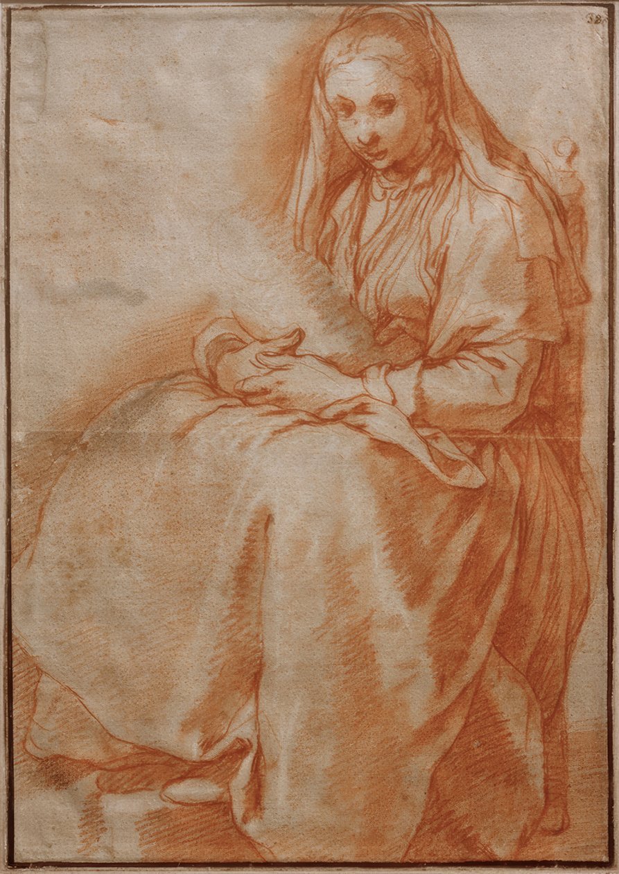 Zittende Vrouw met Kind door Abraham Bloemaert