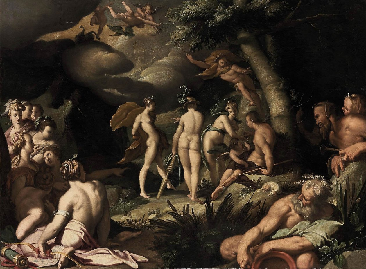 Het oordeel van Parijs door Abraham Bloemaert
