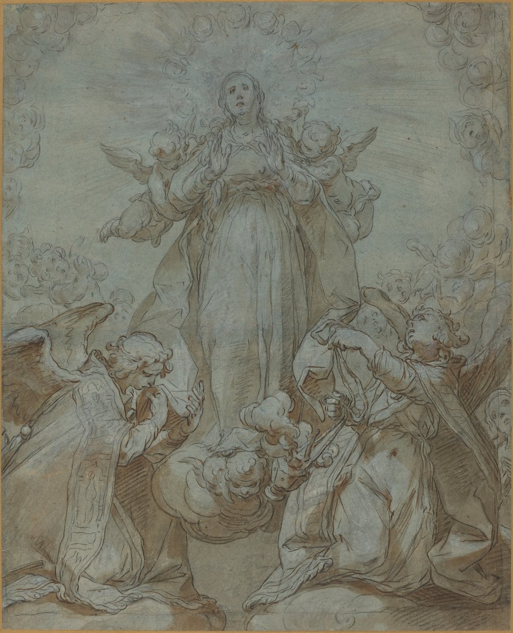 De Maagd in glorie door Abraham Bloemaert