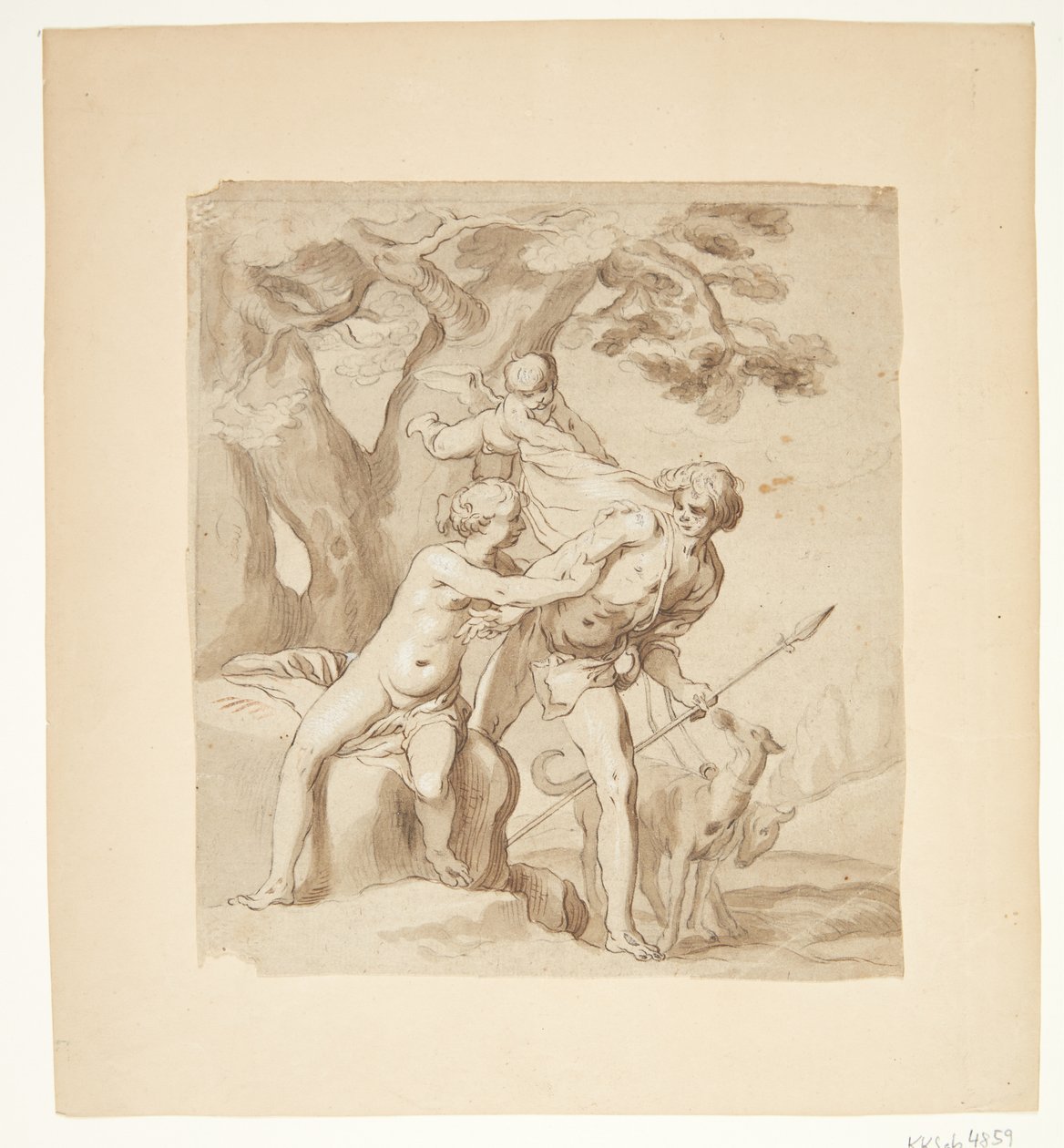 Venus en Adonis door Abraham Bloemaert