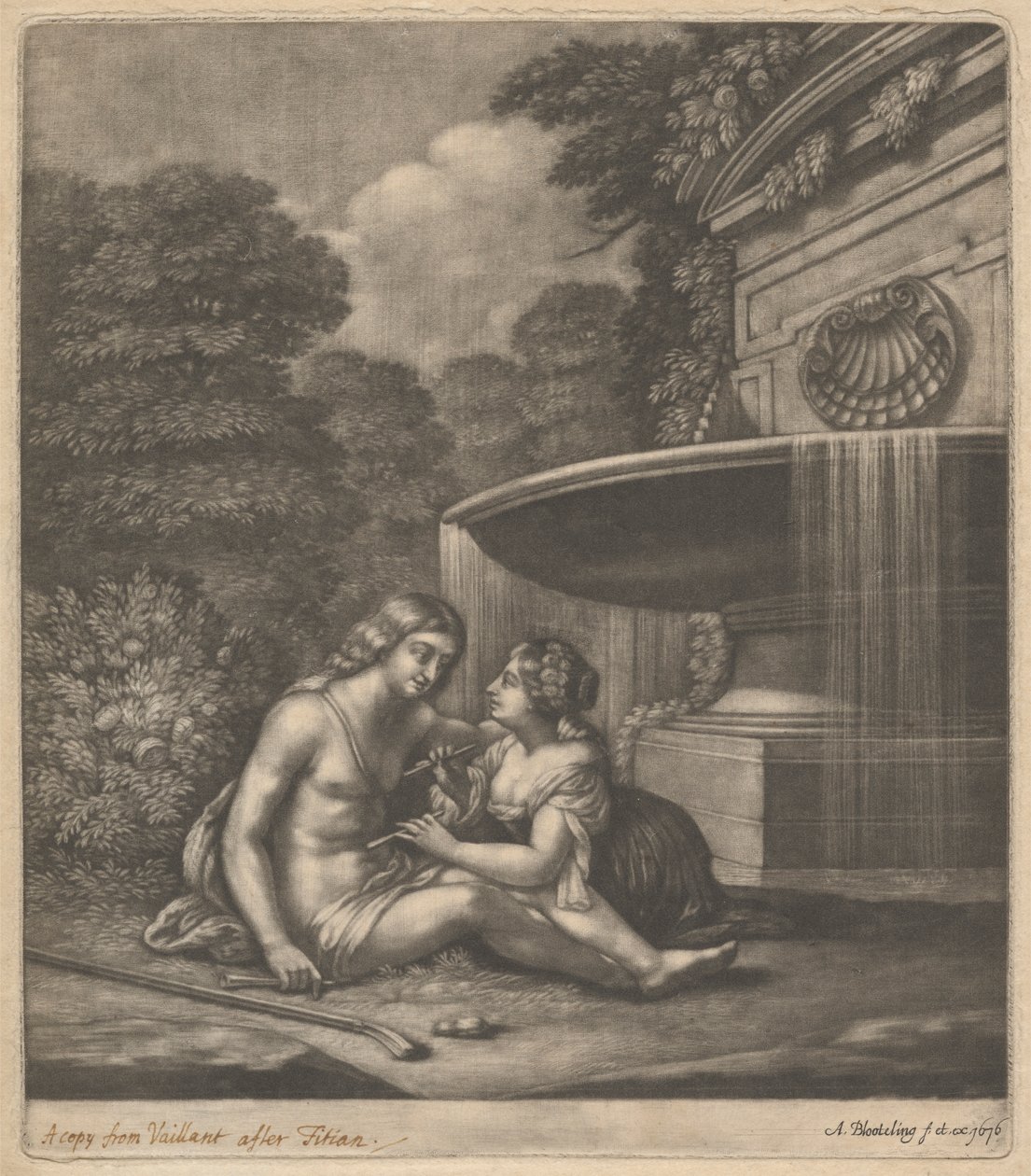 Herder en herderin door Abraham Blooteling