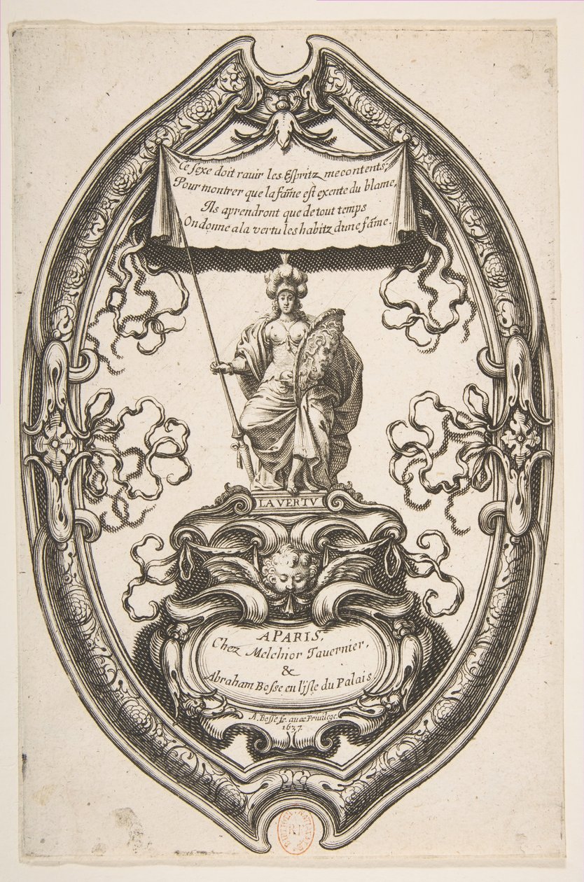Deugd: Athena, 1637 door Abraham Bosse