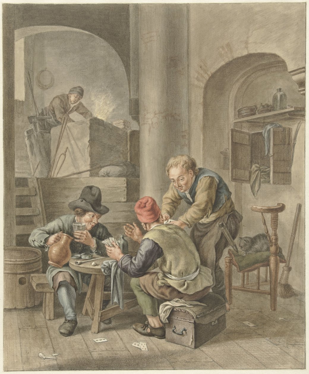 De Kaartspelers door Abraham Delfos