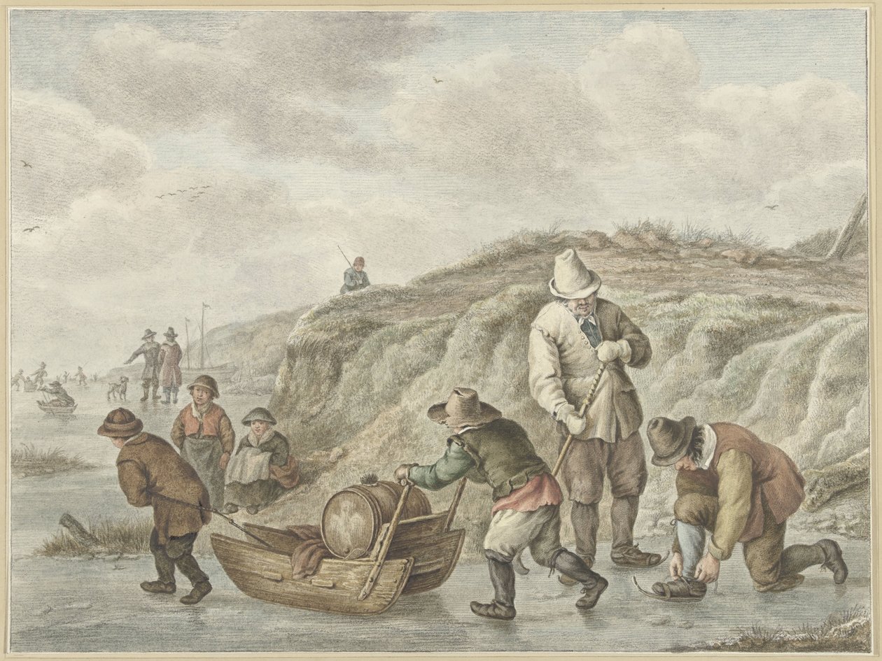 IJsvermaak door Abraham Delfos