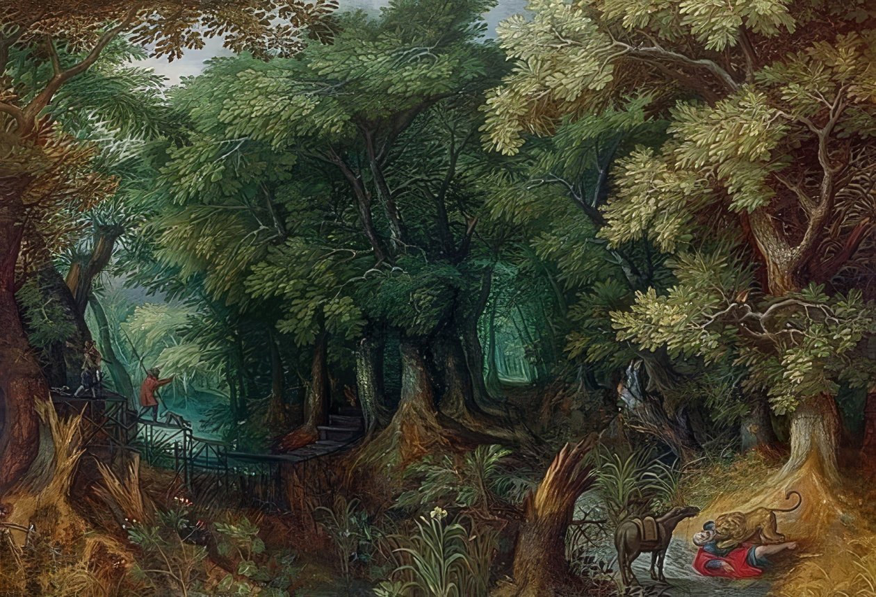 Boslandschap door Abraham Govaerts