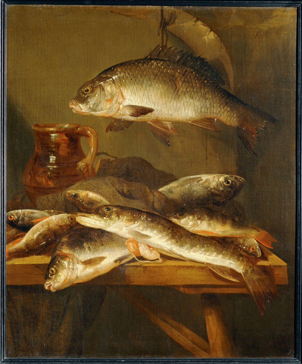 Stilleven met karper ... door Abraham Hendricksz van Beyeren