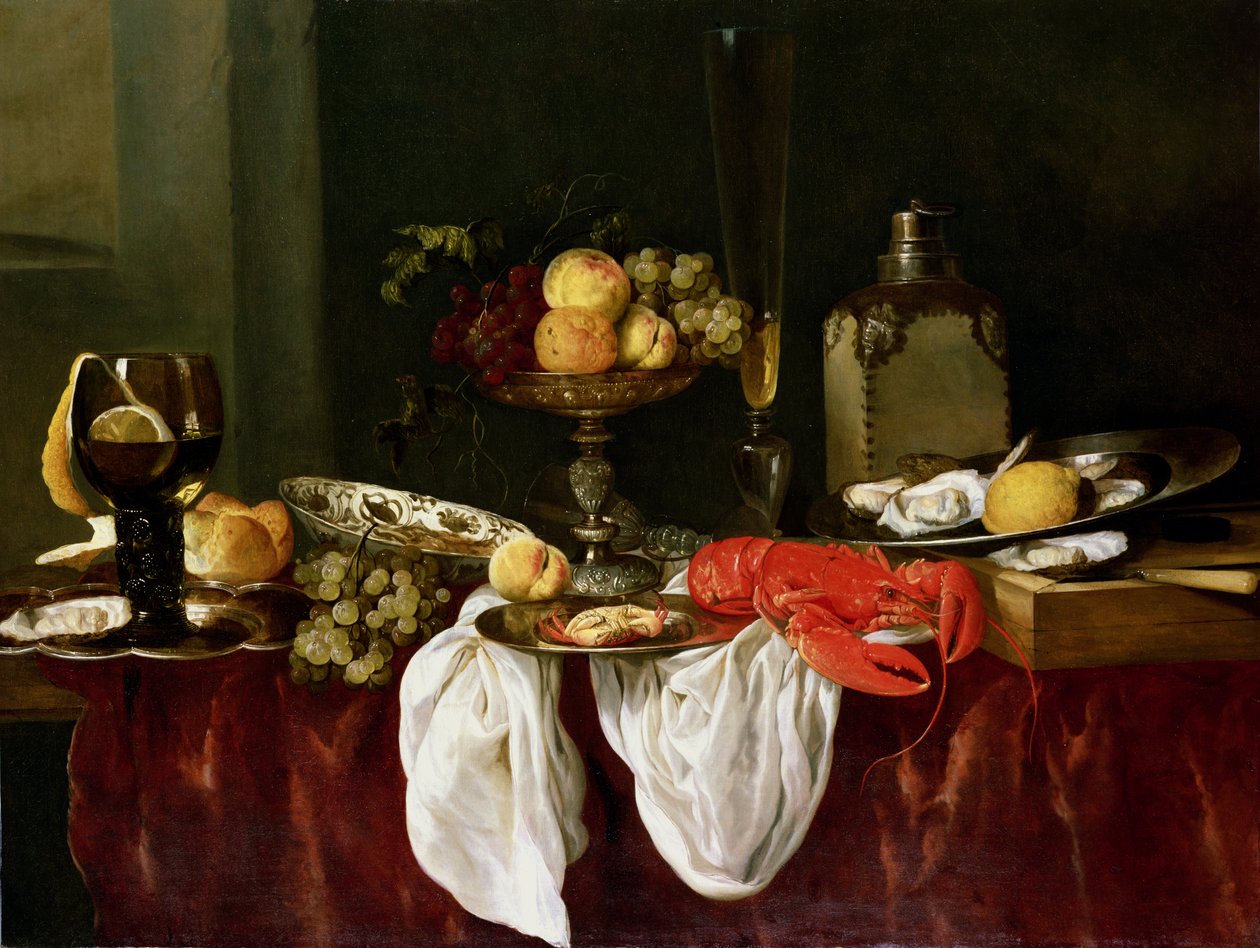 Stilleven met kreeft door Abraham Hendricksz van Beyeren