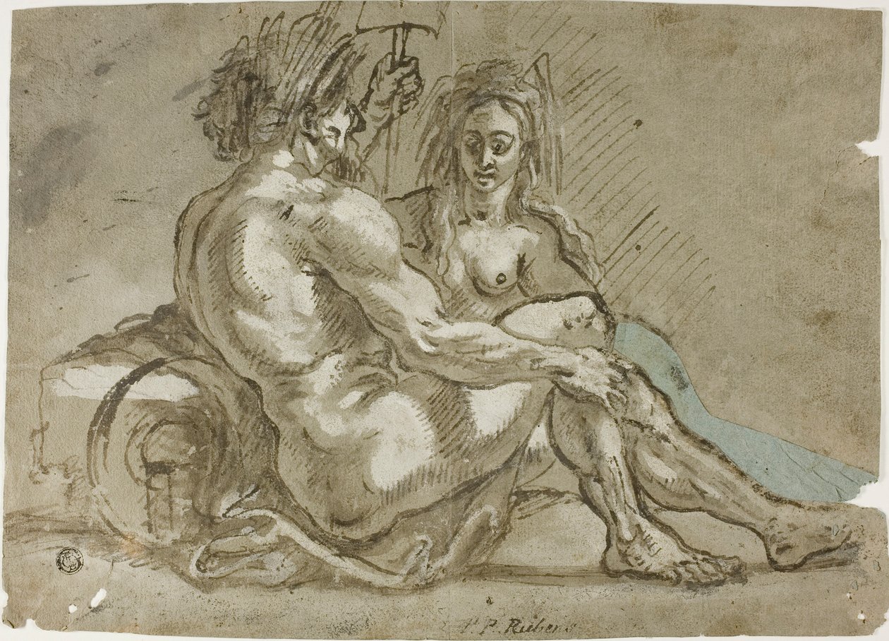 Riviergod en een nimf door Abraham Janssens