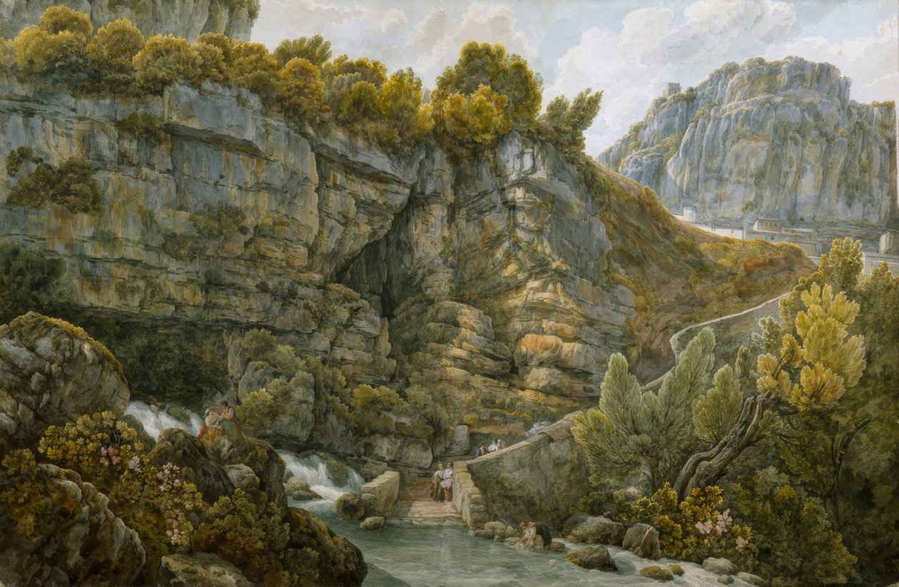 De bronnen van de Velino door Abraham Louis Rodolphe Ducros