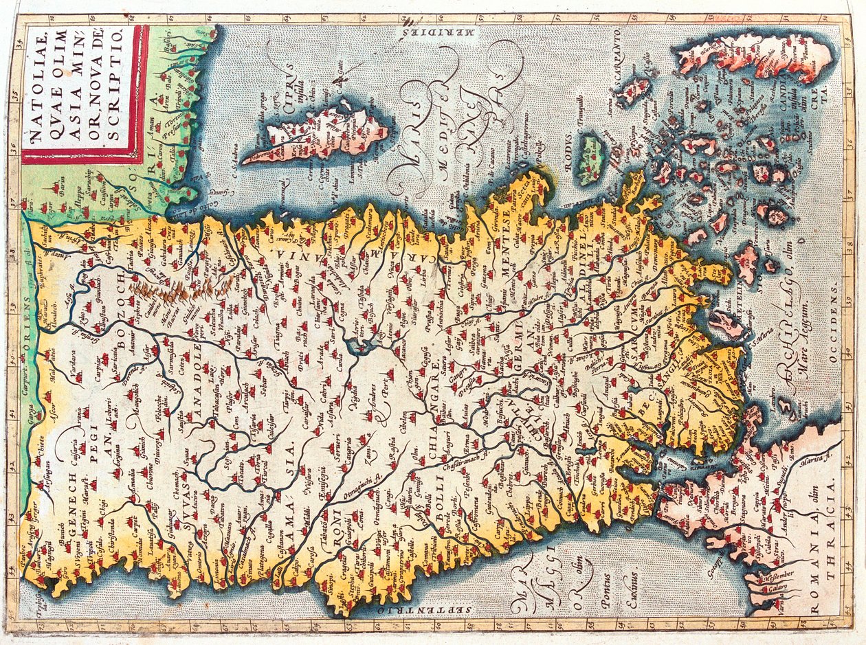 Turkije, Cyprus door Abraham Ortelius