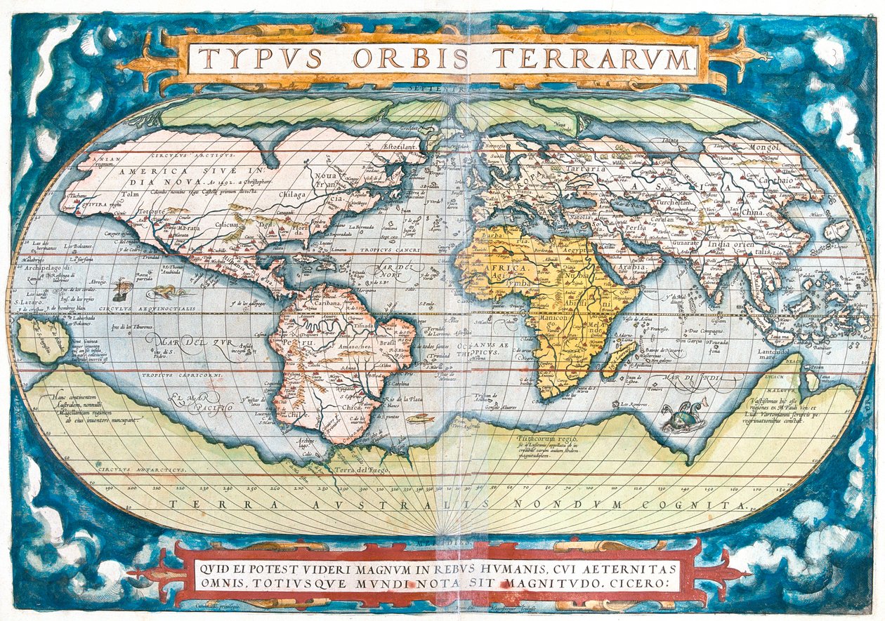 Wereld door Abraham Ortelius