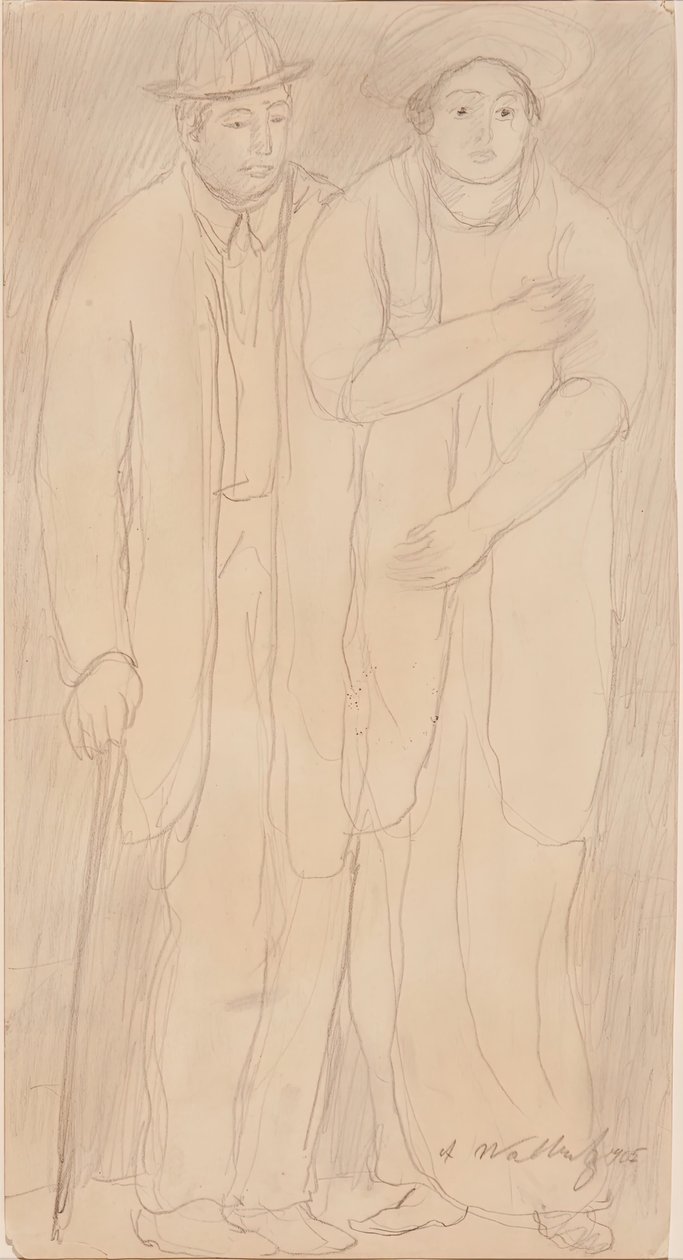 Man en vrouw, 1905 door Abraham Walkowitz