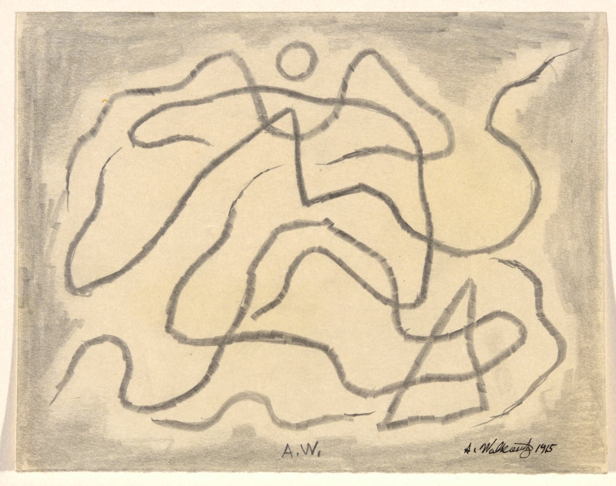 Ritmische lijnen (Abstractie) door Abraham Walkowitz