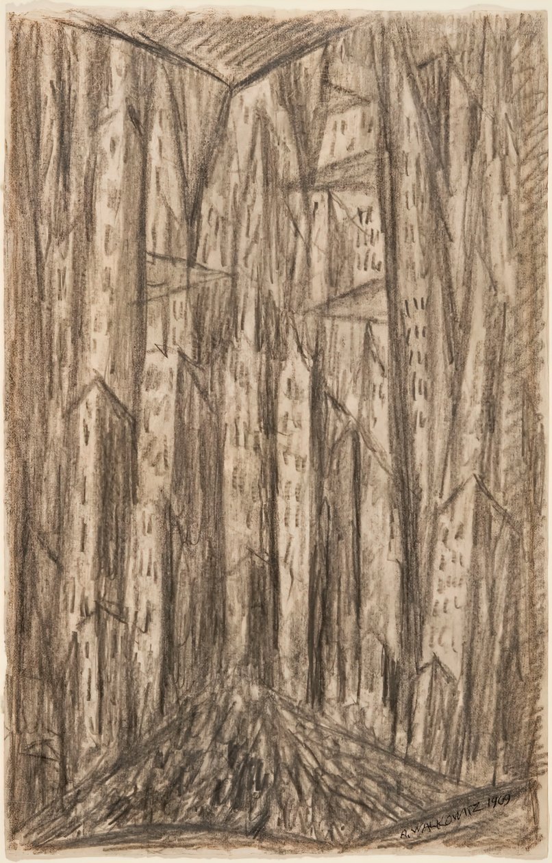 De stad, 1909 door Abraham Walkowitz