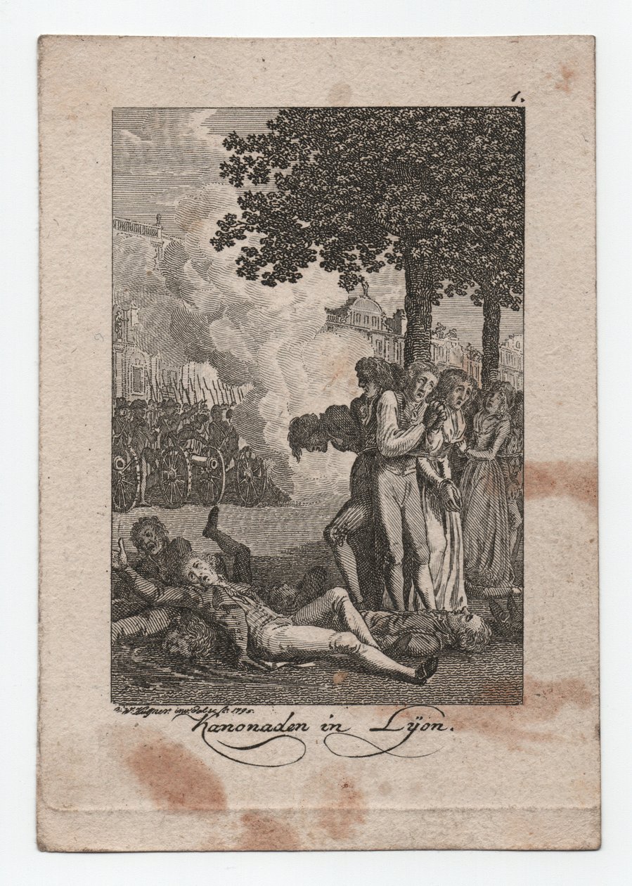 Kanonnades in Lyon door Abraham Wolfgang Küffner