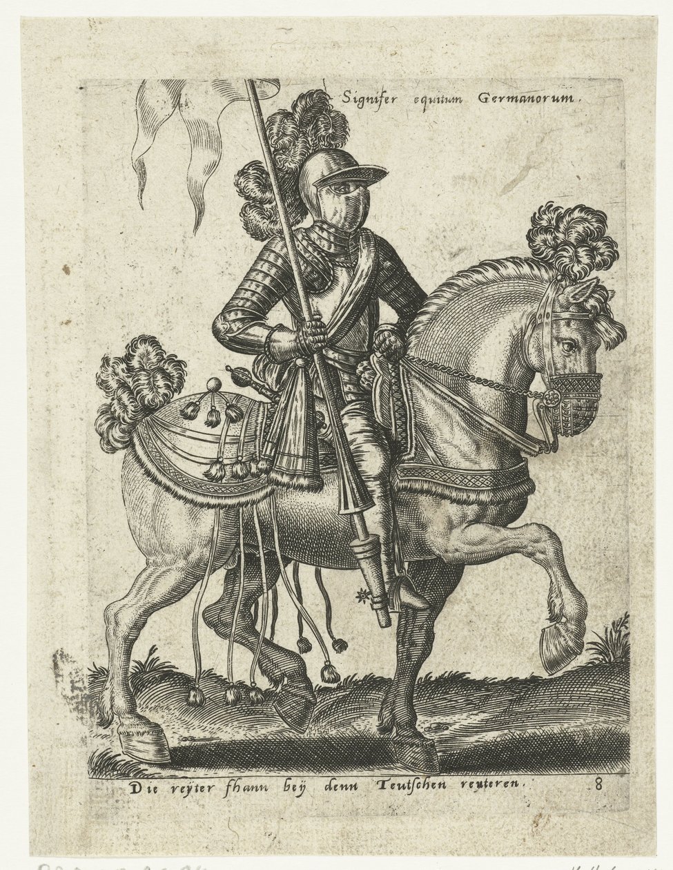 Duitse ruiter in harnas door Abraham de Bruyn (attributed to)