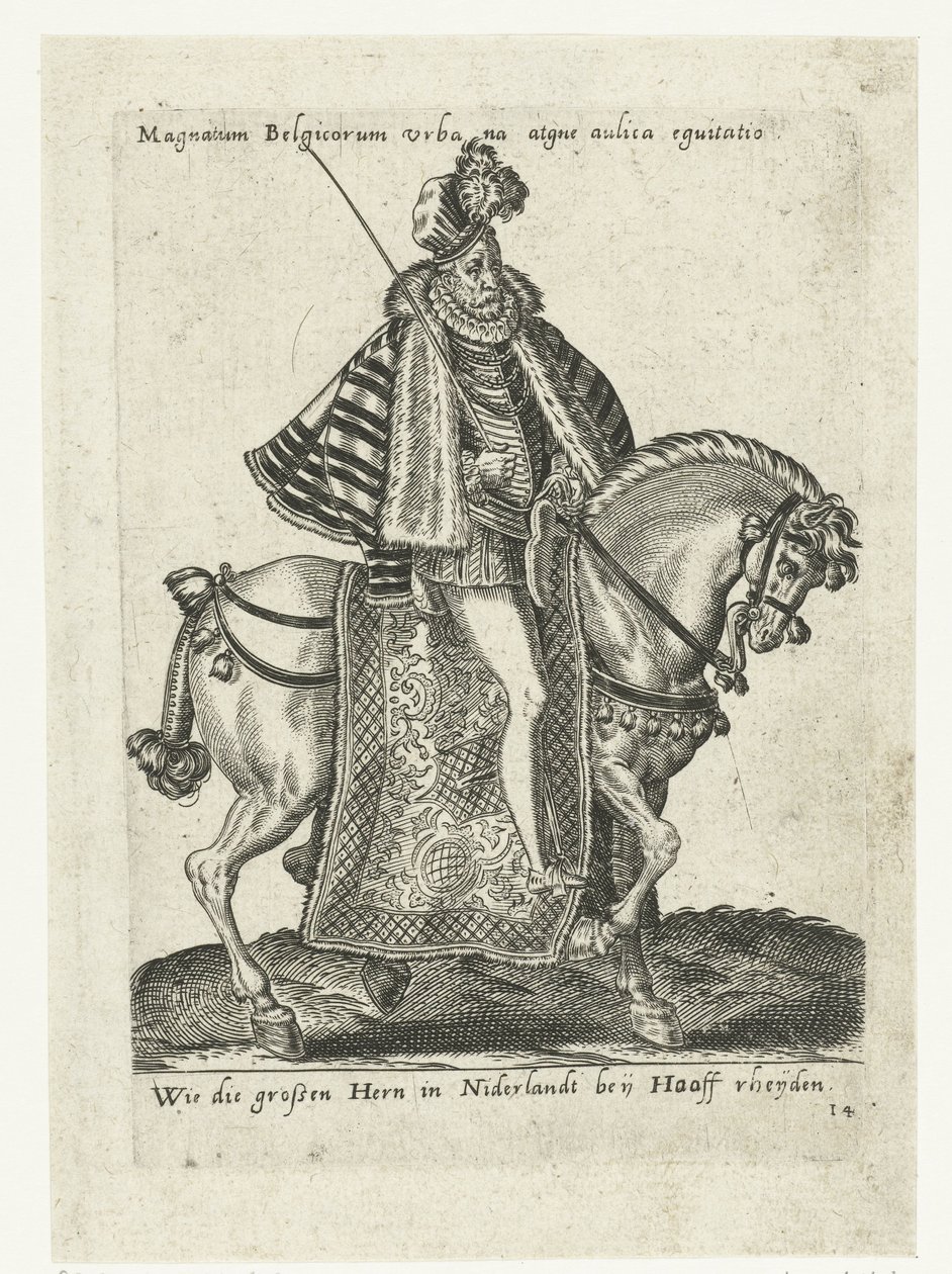 Nederlandse heer te paard door Abraham de Bruyn (attributed to)