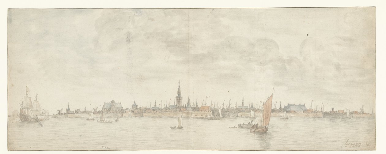 Gezicht op Vlissingen door Abraham de Verwer