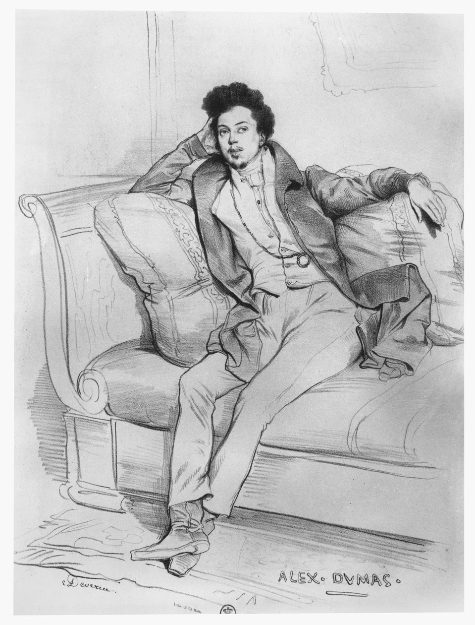 Portret van Alexandre Dumas, Père door Achille Devéria