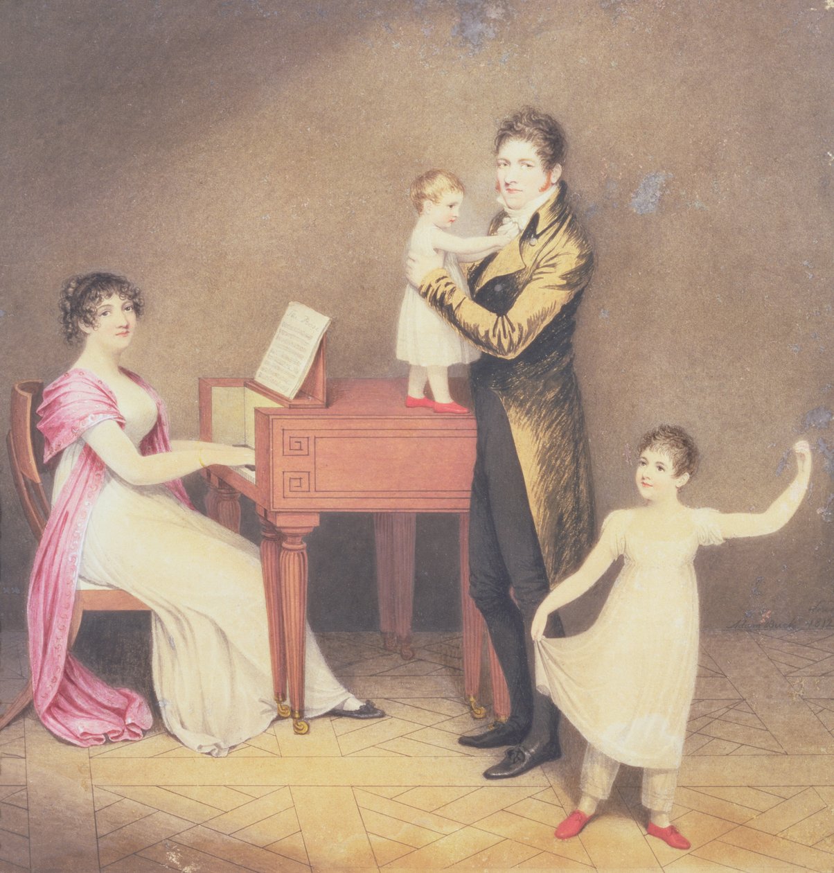 Charles Moran en zijn vrouw Jane Bodin met Jane en William door Adam Buck