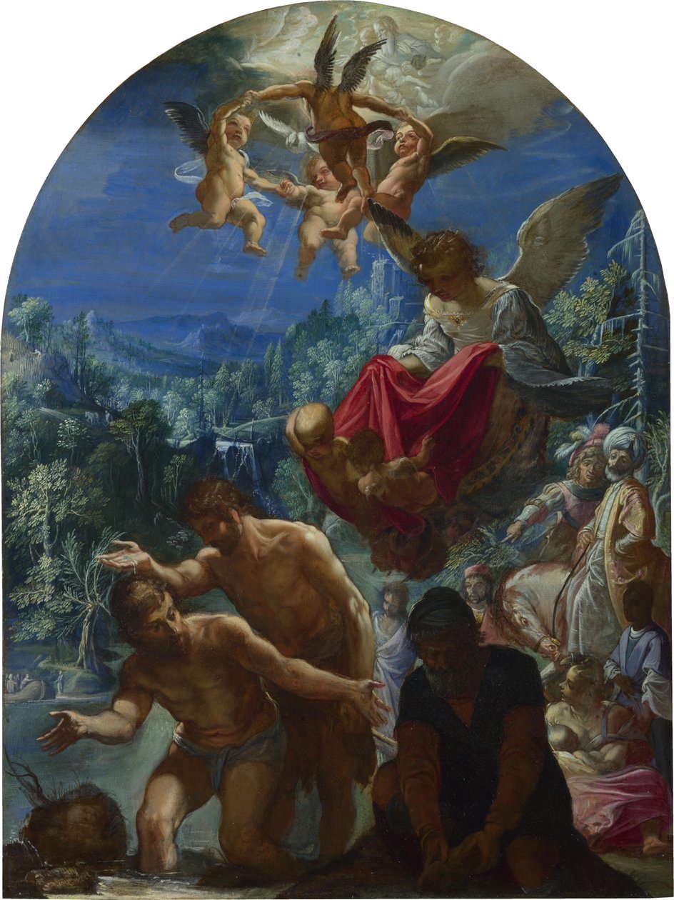 Die Taufe Christi door Adam Elsheimer