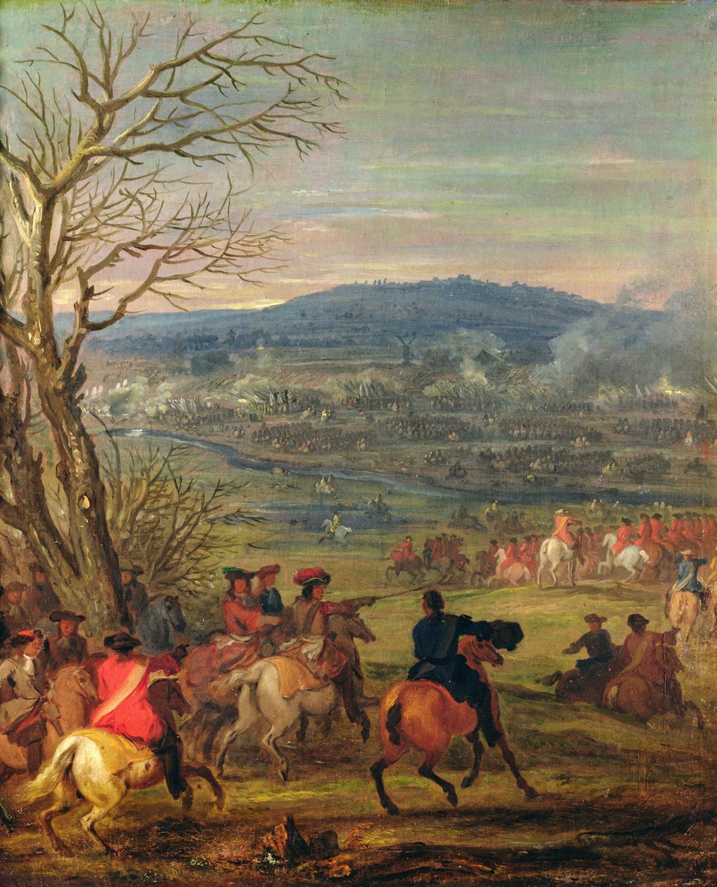 Lodewijk XIV (1638-1715) in de slag bij Mount Cassel, 11 april 1677, c.1678 door Adam Frans van der Meulen
