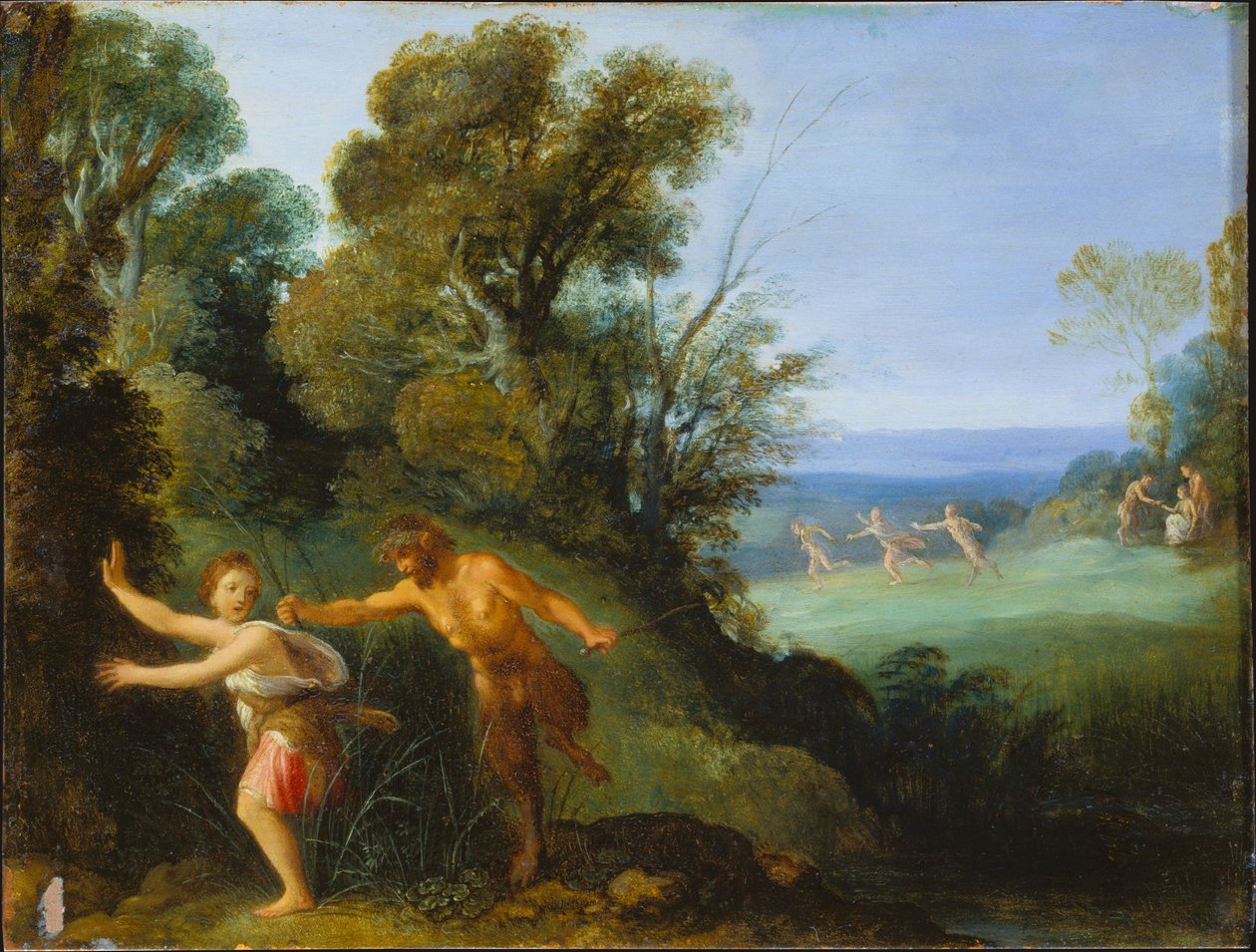 Pan en Syrinx door Adam Elsheimer