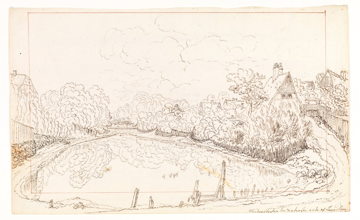 Lange Dam. Fredensborg door Adam Gottlob Gjelstrup