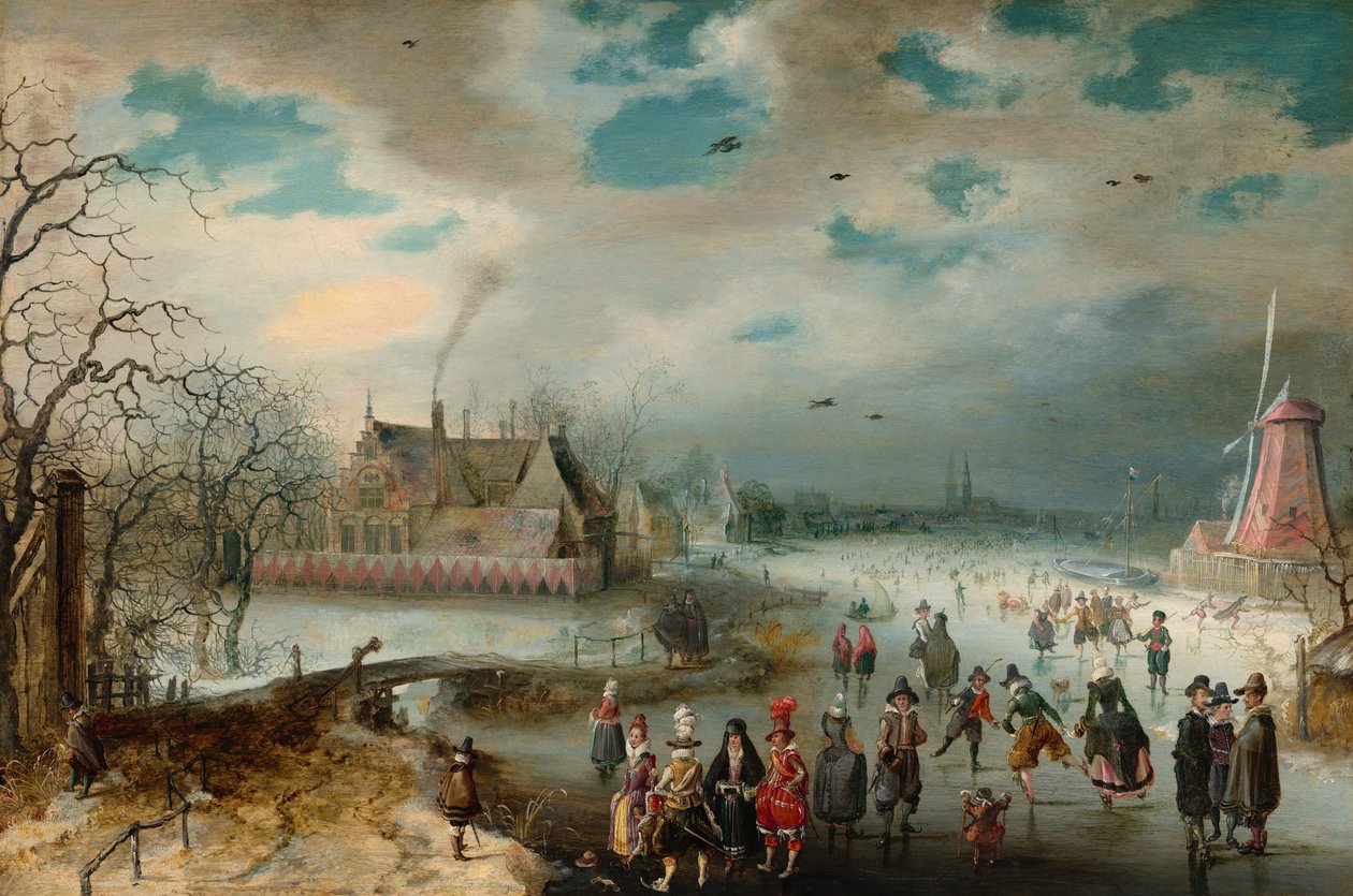 Schaatsen op de Bevroren Amstel door Adam van Breen