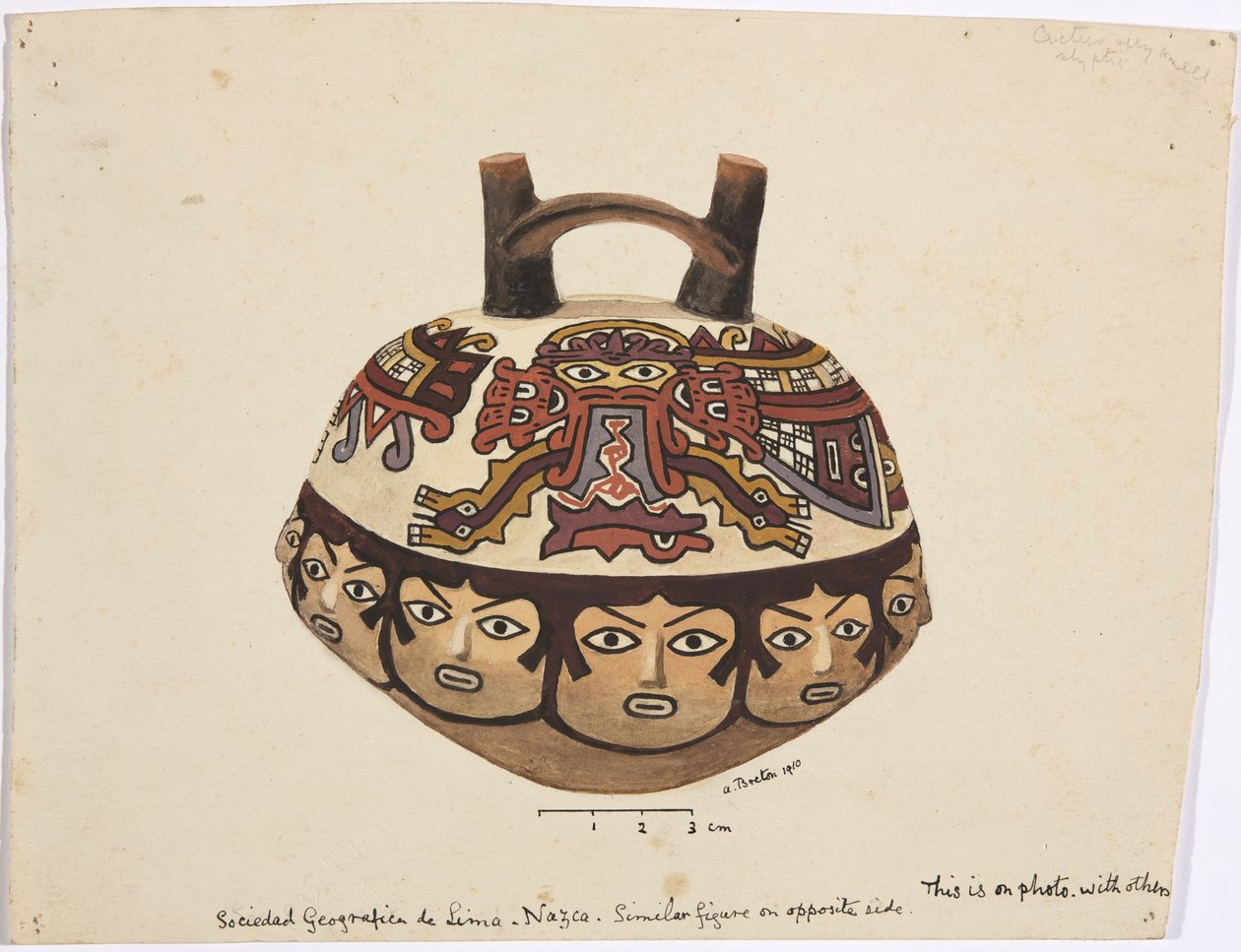 Container uit Nazca, Peru door Adela Breton