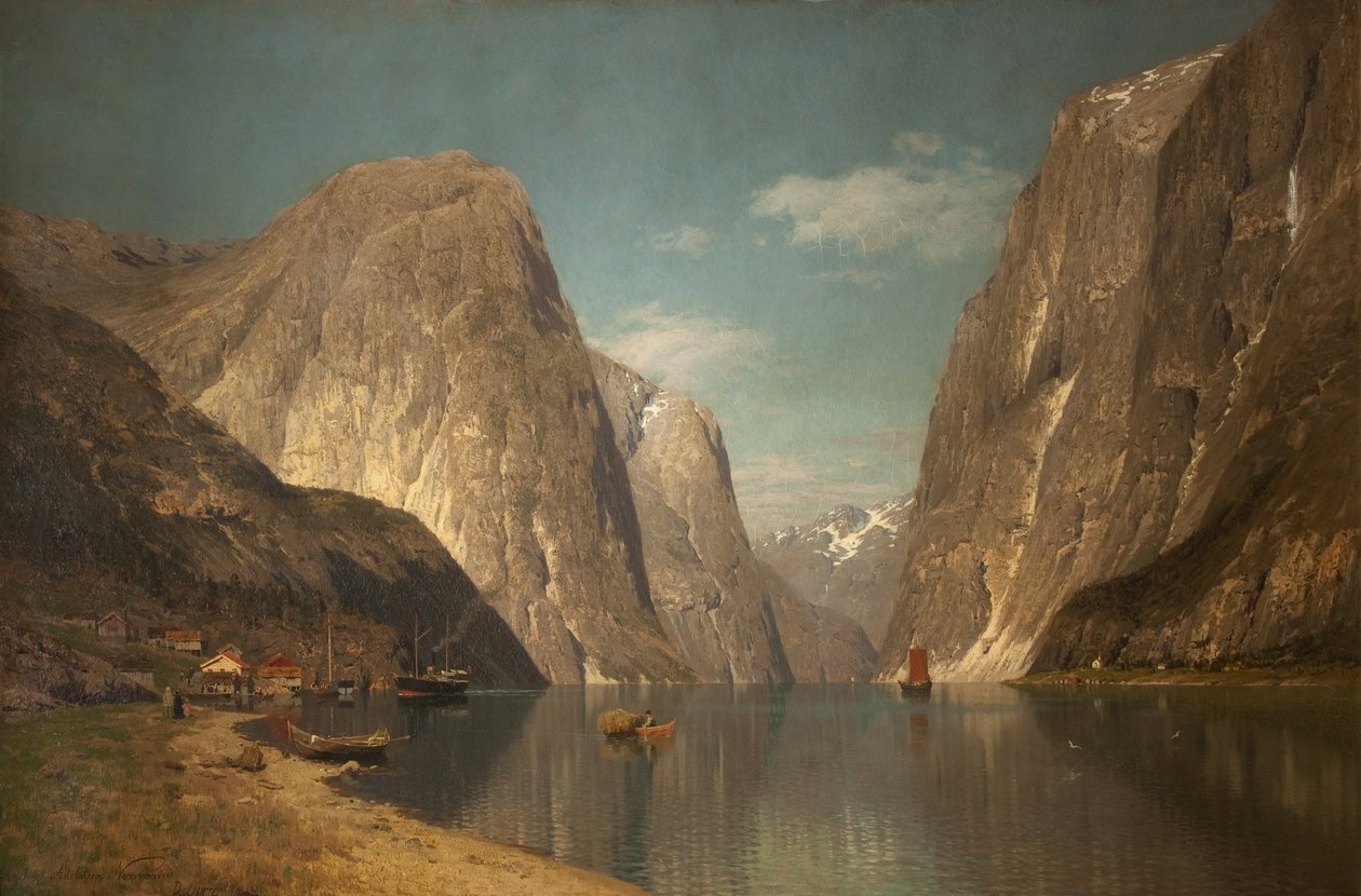 Op de Sognefjord, nabij Gudangen, 1876 door Adelsteen Normann