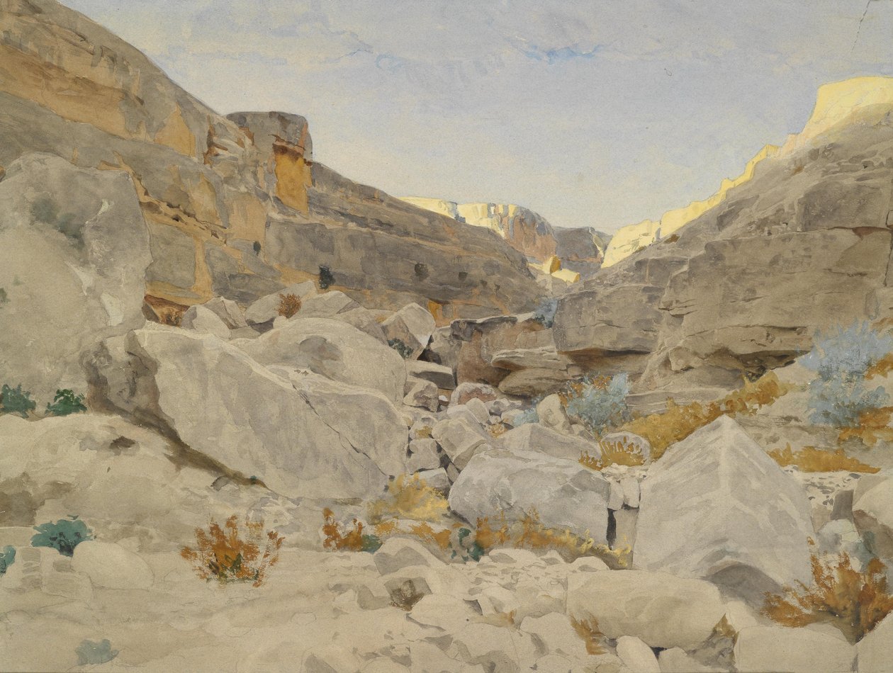 Landschap in Sinaï door Adolf von Meckel