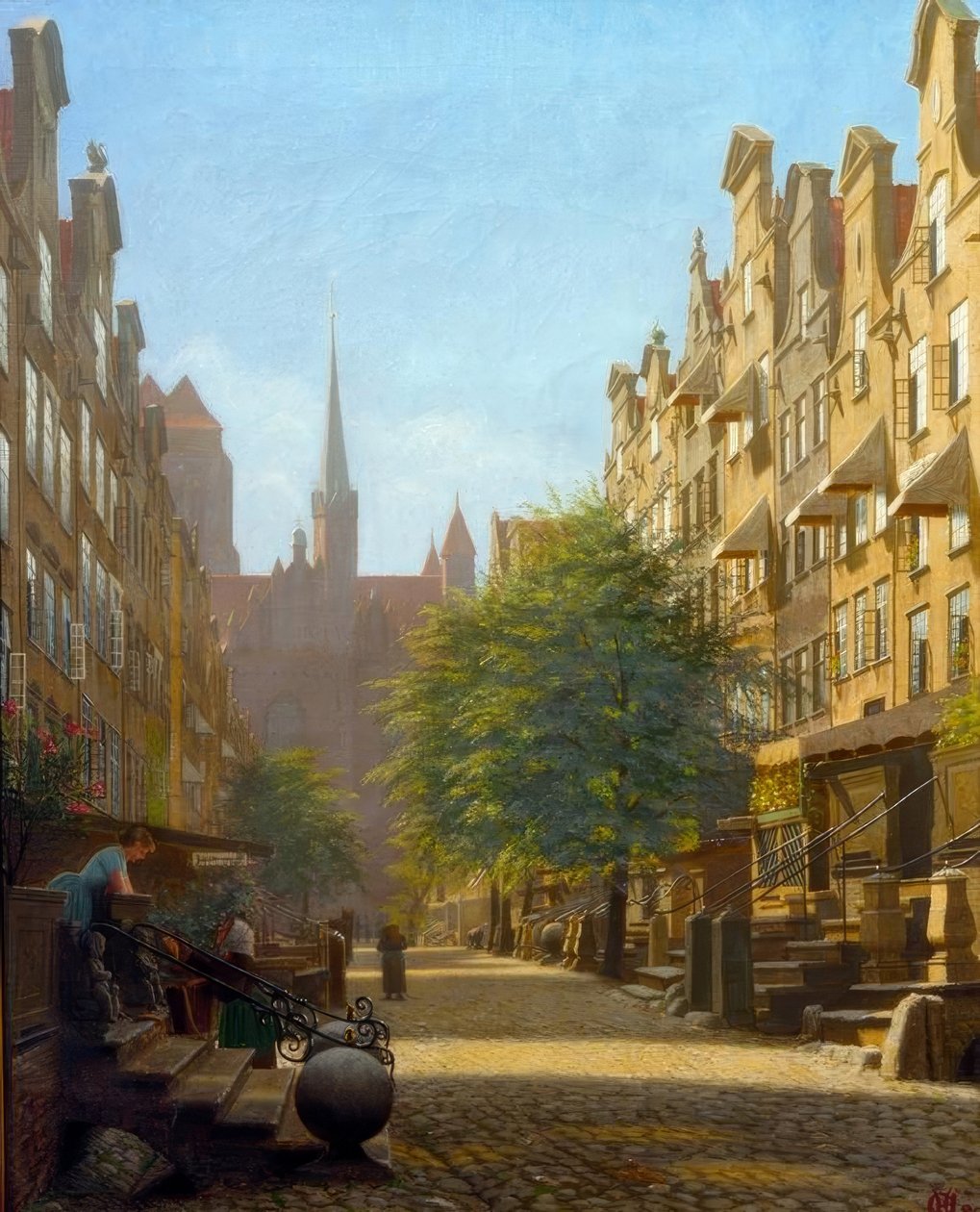 Vrouwenstraat in Danzig door Adolf Heinrich Hansen