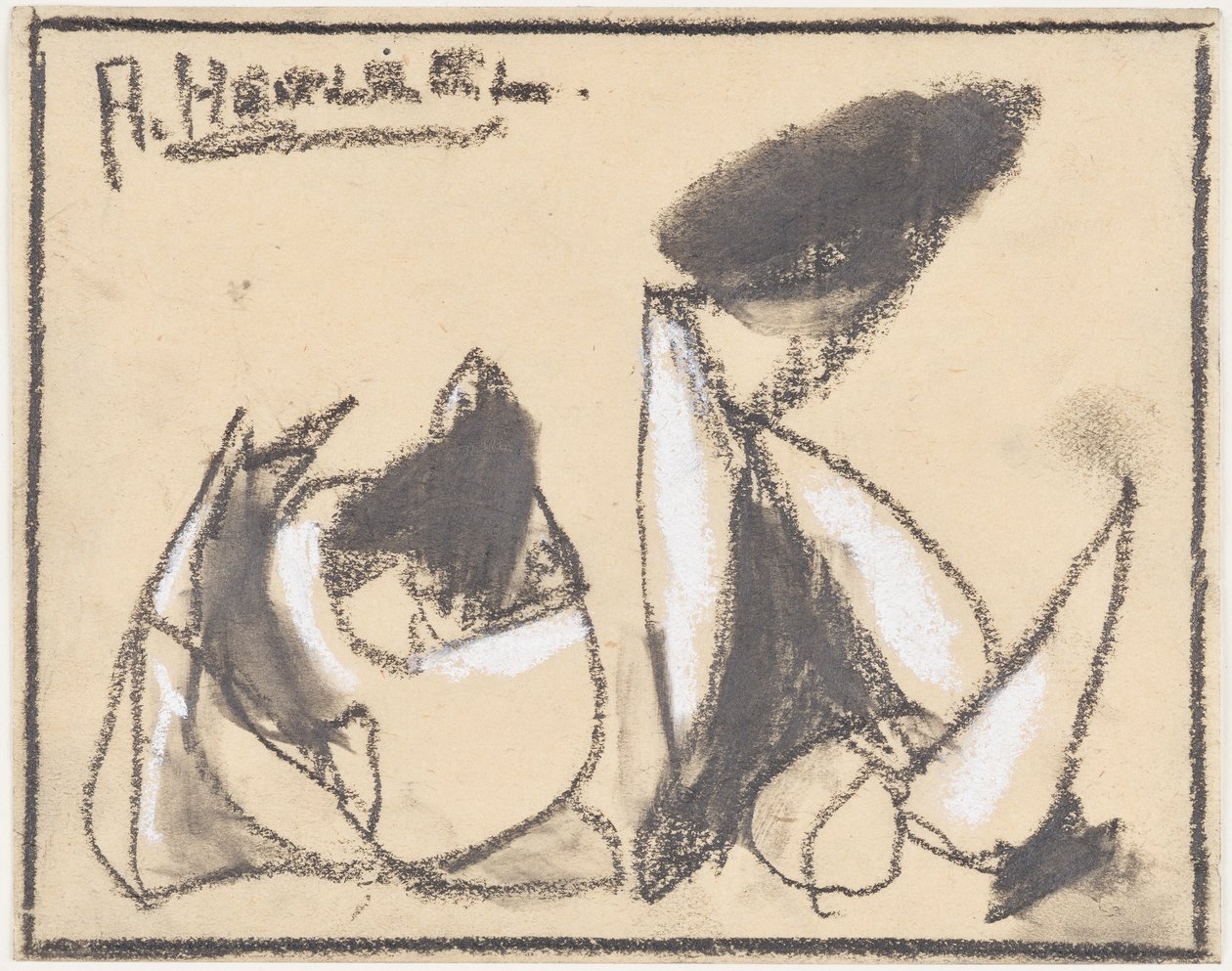 Abstracte compositie door Adolf Holzel