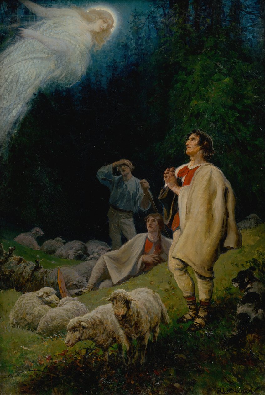 De Aankondiging aan de Herders door Adolf Liebscher