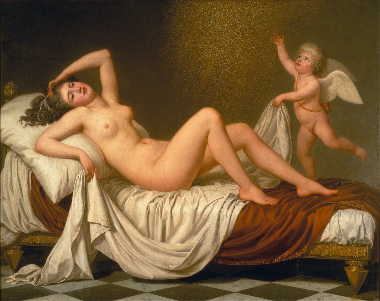 Danaë en de gouden regen door Adolf Ulrik Wertmüller