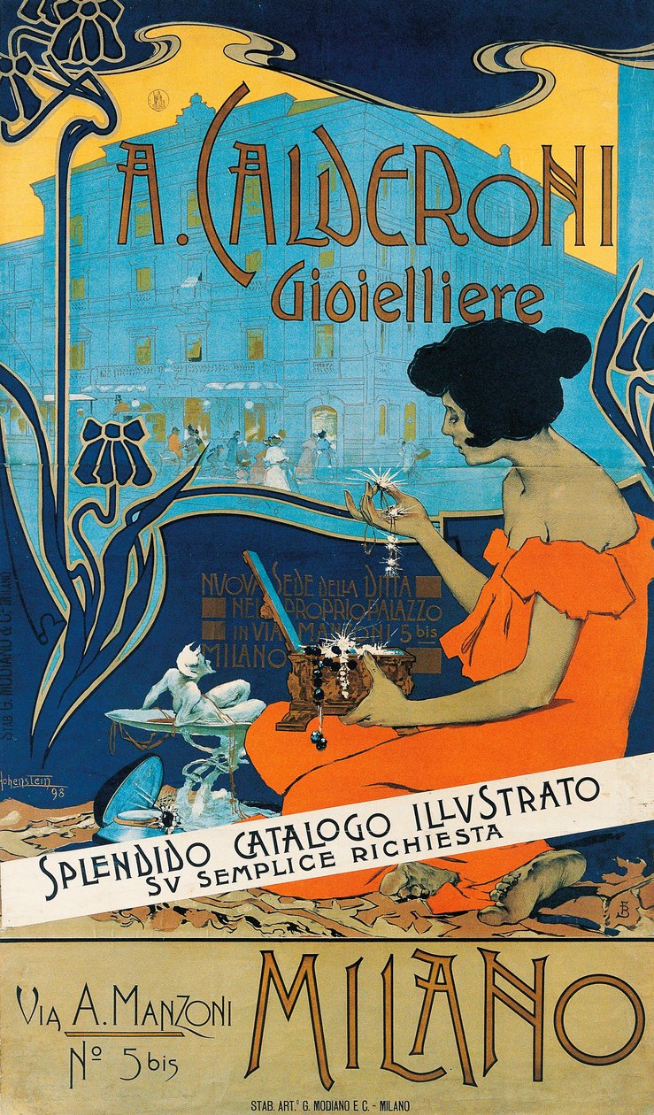 A Calderoni Gioielliere, Milaan door Adolfo Hohenstein