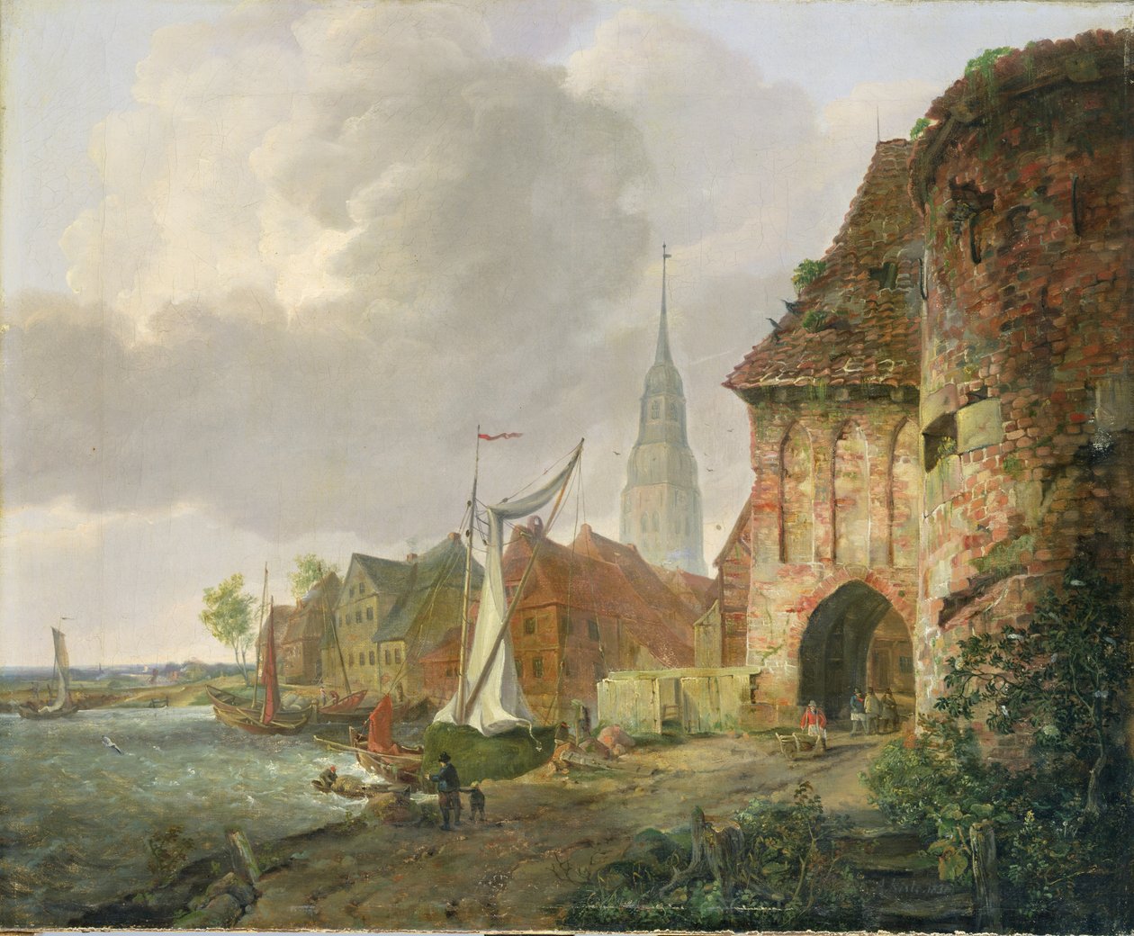 De Maartpoort in Buxtehude, 1830 door Adolph Kiste