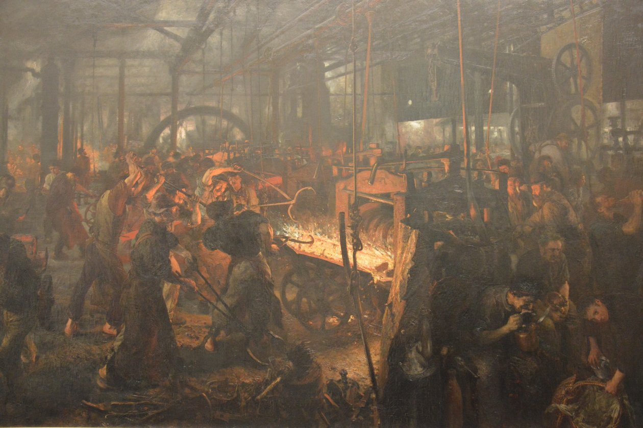 Het ijzerwalserij door Adolph Menzel