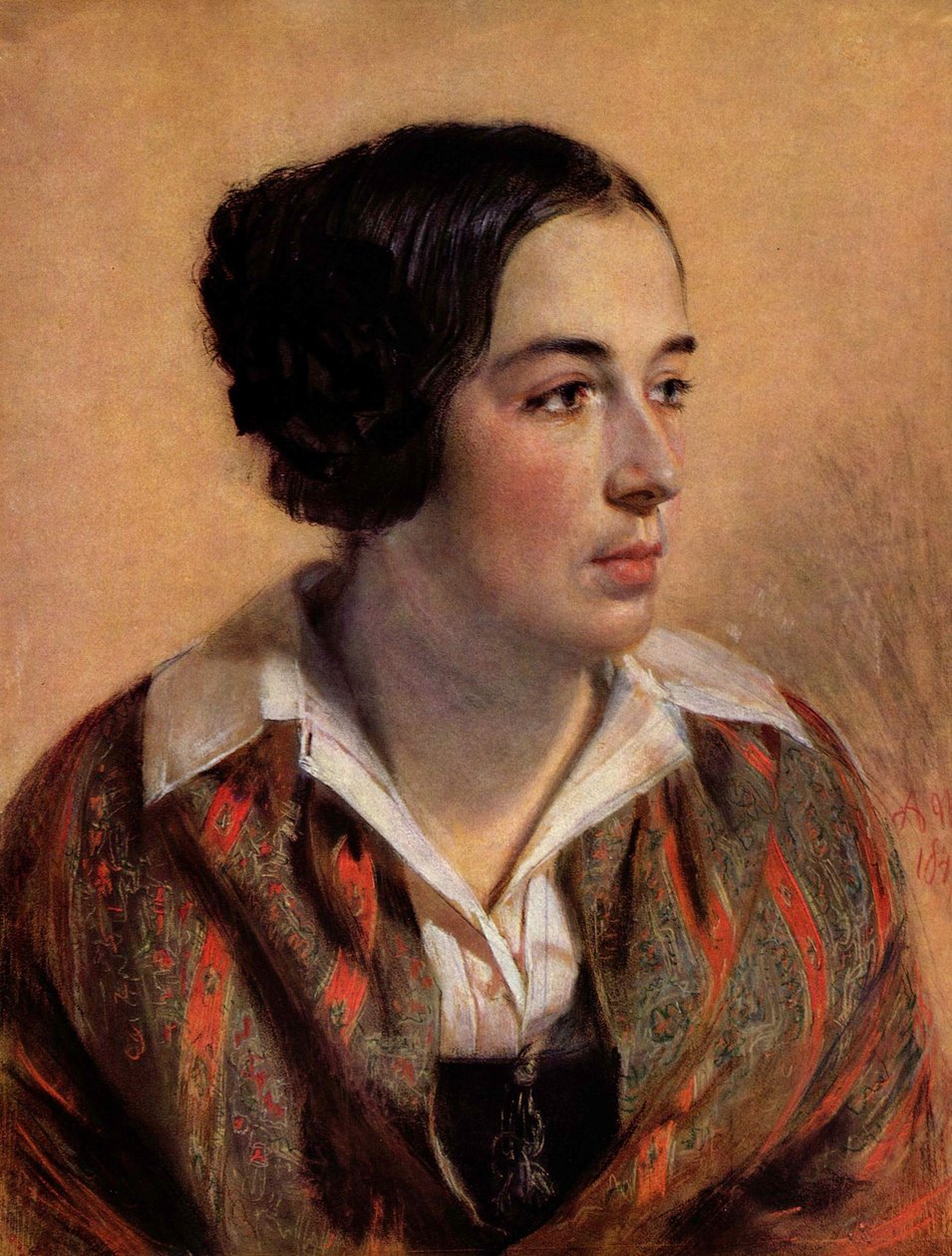 Portret van Karoline Arnold door Adolph Menzel