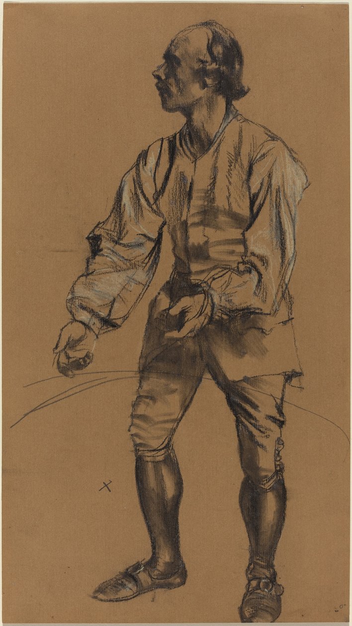 Richard Menzel in Achttiende-eeuws Kostuum door Adolph Menzel
